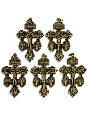 Deluxe Catholic Pardon Cross - Pack of 5 (Brass)